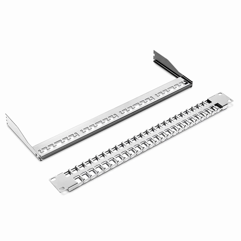 SFPS FDMP Blank Shielded/UnShielded Flat Patch Panel for Keystone Modules, 48-Port, 1RU, Cable Management Bar Included SFPS