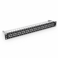 SFPS Cat6 Coupler Patch Panel, 48-Port, 1RU, Cable Management Bar Included SFPS