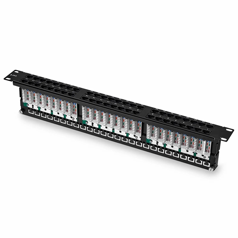 SFPS Cat6 110-Style Patch Panel, 48-Port, 1RU, Cable Management Bar Included SFPS