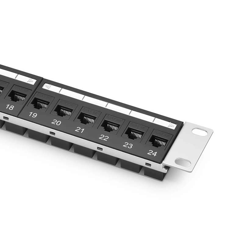 SFPS Cat5e Coupler Patch Panel, 24-Port, 1RU, Cable Management Bar Included SFPS