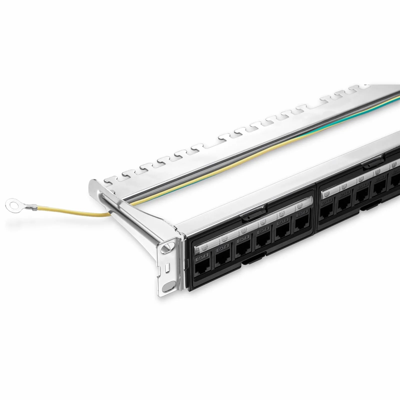 SFPS FDMP Cat6a Unshielded Coupler Recessed Patch Panel, 24-Port, 1RU, Cable Management Bar Included SFPS