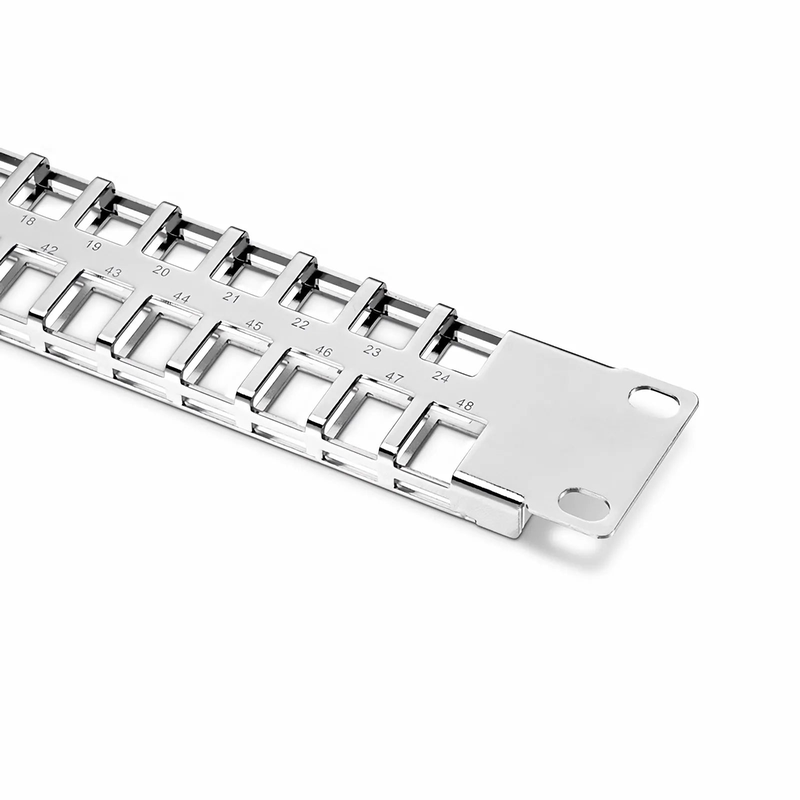SFPS FDMP Blank Shielded/UnShielded Flat Patch Panel for Keystone Modules, 48-Port, 1RU, Cable Management Bar Included SFPS