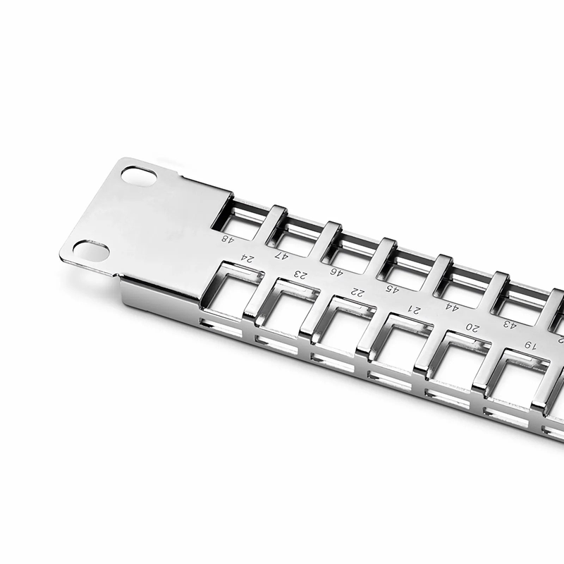 SFPS FDMP Blank Shielded/UnShielded Flat Patch Panel for Keystone Modules, 48-Port, 1RU, Cable Management Bar Included SFPS