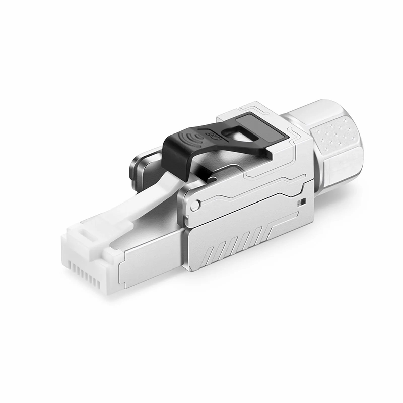 SFPS Cat8 RJ45 Tool-Free Modular Plugs, Shielded Network Connectors for 22~24AWG Twisted Pair Solid or Stranded Cable (10/Pack) SFPS