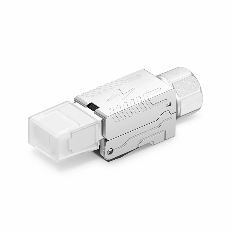 SFPS Cat8 RJ45 Tool-Free Modular Plugs, Shielded Network Connectors for 22~24AWG Twisted Pair Solid or Stranded Cable (10/Pack) SFPS