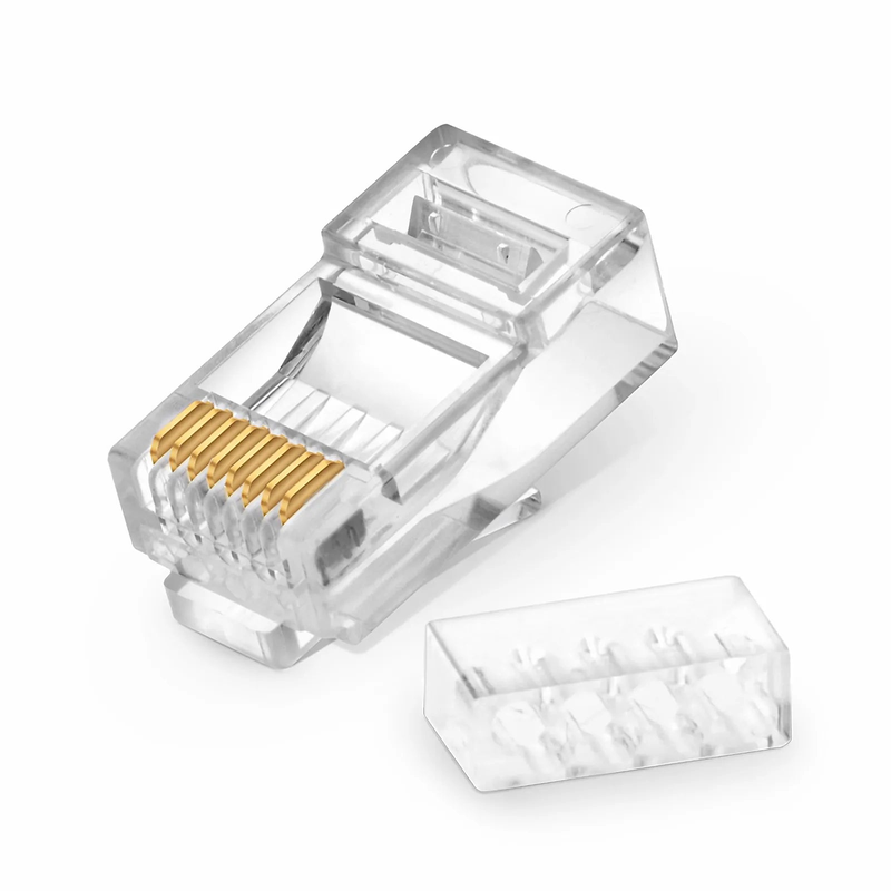 SFPS Cat6 RJ45 Standard Modular Plugs (Two-Piece Suit), Unshielded Network Connectors for 23~24AWG Twisted Pair Solid or Stranded Cable (50/Pack) SFPS