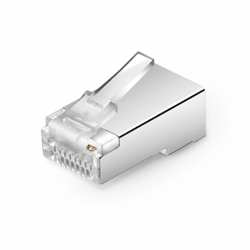 SFPS Cat5e RJ45 Standard Modular Plugs, Shielded Network Connectors for 24~26AWG Twisted Pair Solid or Stranded Cable (50/Pack) SFPS