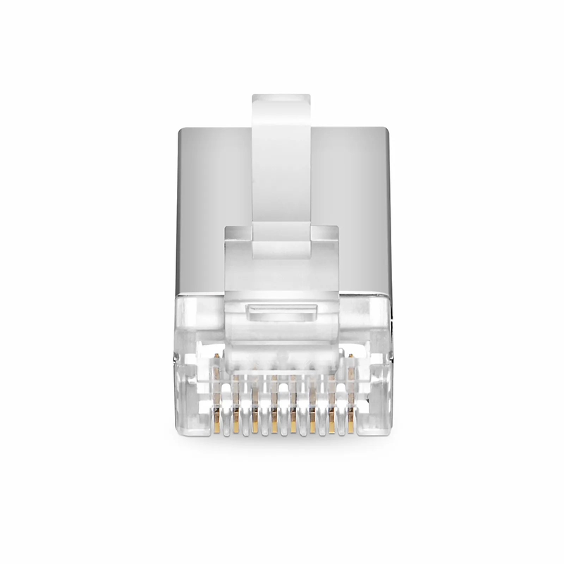 SFPS Cat5e RJ45 Standard Modular Plugs, Shielded Network Connectors for 24~26AWG Twisted Pair Solid or Stranded Cable (50/Pack) SFPS