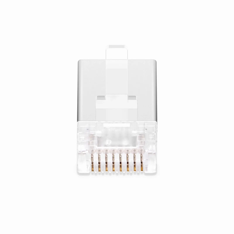 SFPS Cat6 RJ45 Pass Through Modular Plugs, Shielded Network Connectors for 24AWG Twisted Pair Solid or Stranded Cable (50/Pack) SFPS