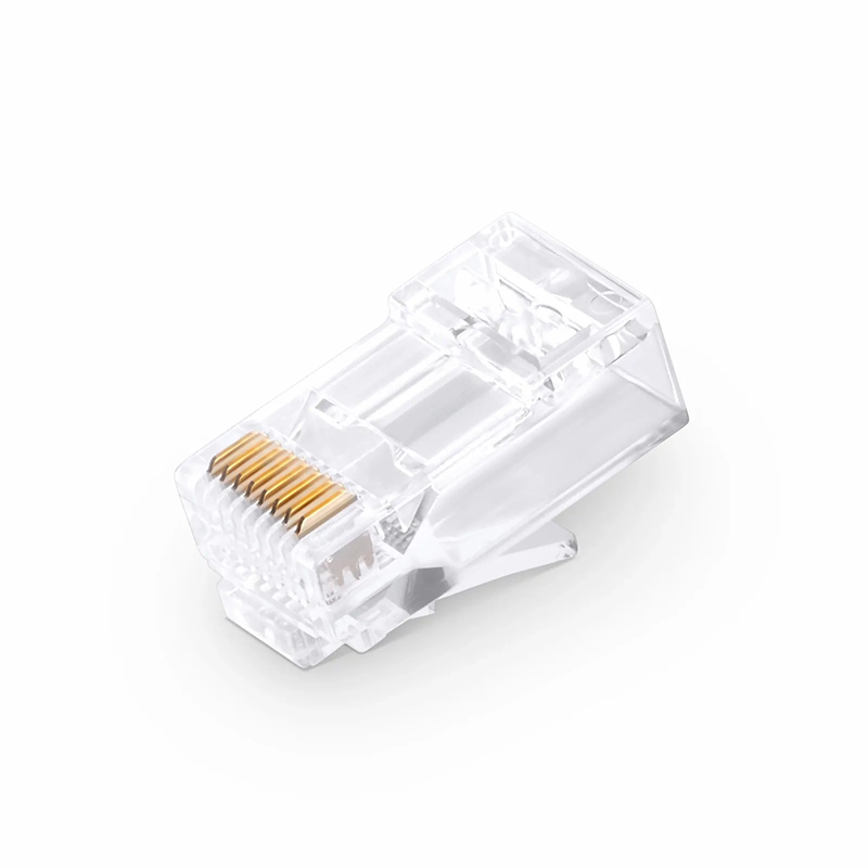 SFPS Cat6 RJ45 Pass Through Modular Plugs, Unshielded Network Connectors for 24AWG Twisted Pair Solid or Stranded Cable (50/Pack) SFPS