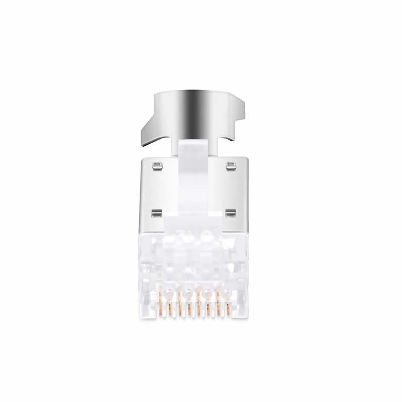 SFPS Cat5e RJ45 Pass Through Modular Plugs, Shielded Network Connectors for 24AWG Twisted Pair Solid or Stranded Cable (50/Pack) SFPS