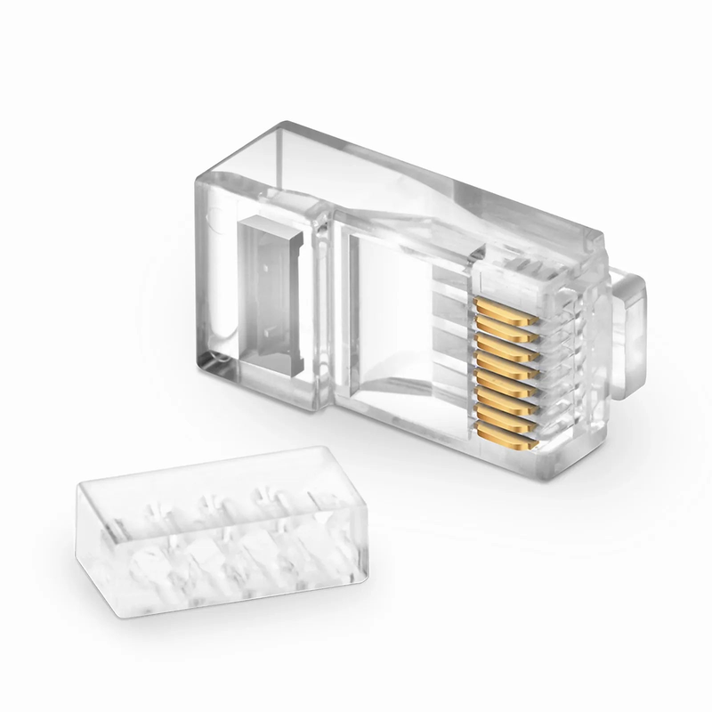 SFPS Cat6 RJ45 Standard Modular Plugs (Two-Piece Suit), Unshielded Network Connectors for 23~24AWG Twisted Pair Solid or Stranded Cable (50/Pack) SFPS