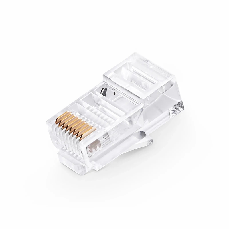 SFPS Cat5e RJ45 Pass Through Modular Plugs, Unshielded Network Connectors for 24AWG Twisted Pair Solid or Stranded Cable (50/Pack) SFPS