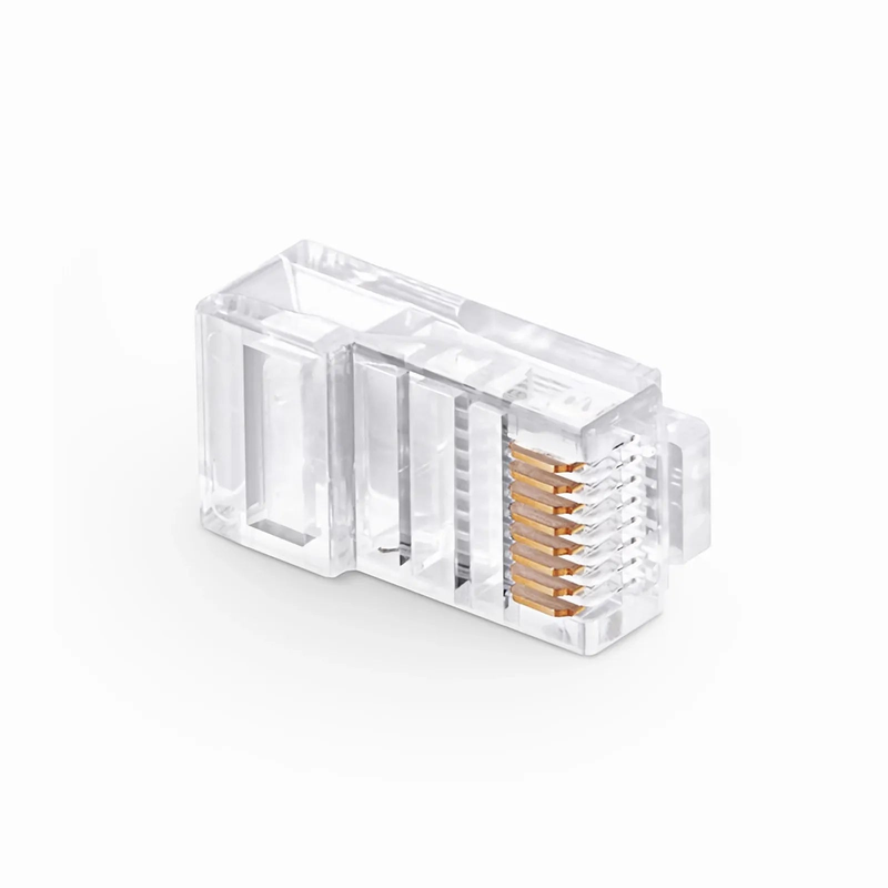 SFPS Cat5e RJ45 Pass Through Modular Plugs, Unshielded Network Connectors for 24AWG Twisted Pair Solid or Stranded Cable (50/Pack) SFPS