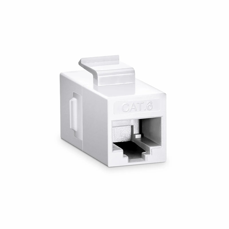 SFPS Cat6 Keystone RJ45 Coupler, Unshielded, Female to Female Insert Inline Coupler - White (12pcs/Pack) SFPS