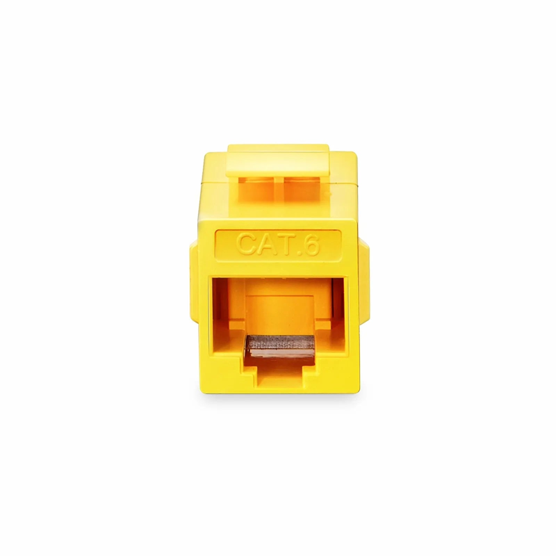 SFPS Cat6 Keystone RJ45 Coupler, Unshielded, Female to Female Insert Inline Coupler - Yellow (12pcs/Pack) SFPS