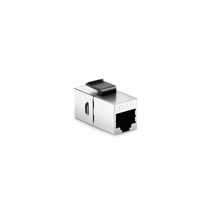 SFPS Cat6 Keystone RJ45 Coupler, Shielded, Silver SFPS
