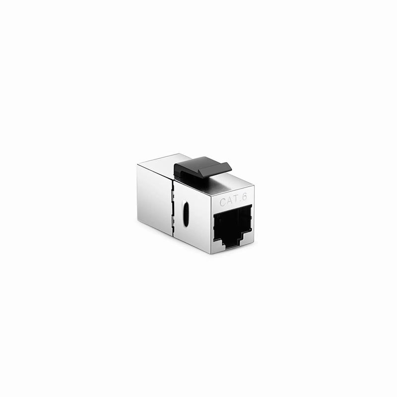 SFPS Cat6 Keystone RJ45 Coupler, Shielded, Silver SFPS