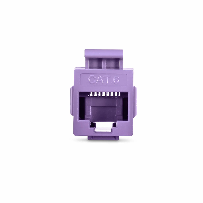 SFPS Cat6 Keystone RJ45 Coupler, Unshielded, Female to Female Insert Inline Coupler - Purple (12pcs/pack) SFPS