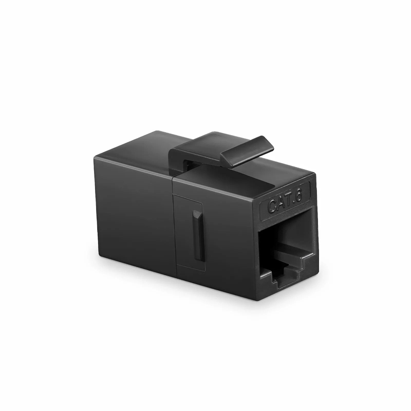 SFPS Cat6 Keystone RJ45 Coupler, Unshielded, Female to Female Insert Inline Coupler - Black (12pcs/Pack) SFPS