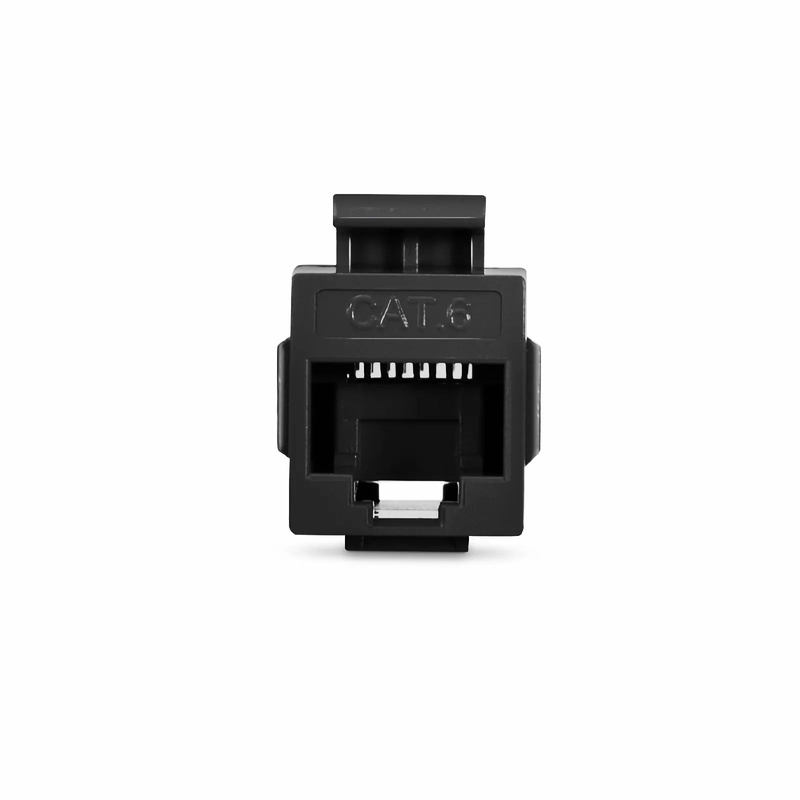 SFPS Cat6 Keystone RJ45 Coupler, Unshielded, Female to Female Insert Inline Coupler - Black (12pcs/Pack) SFPS
