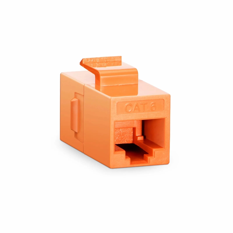 SFPS Cat6 Keystone RJ45 Coupler, Unshielded, Female to Female Insert Inline Coupler - Orange (12pcs/pack) SFPS
