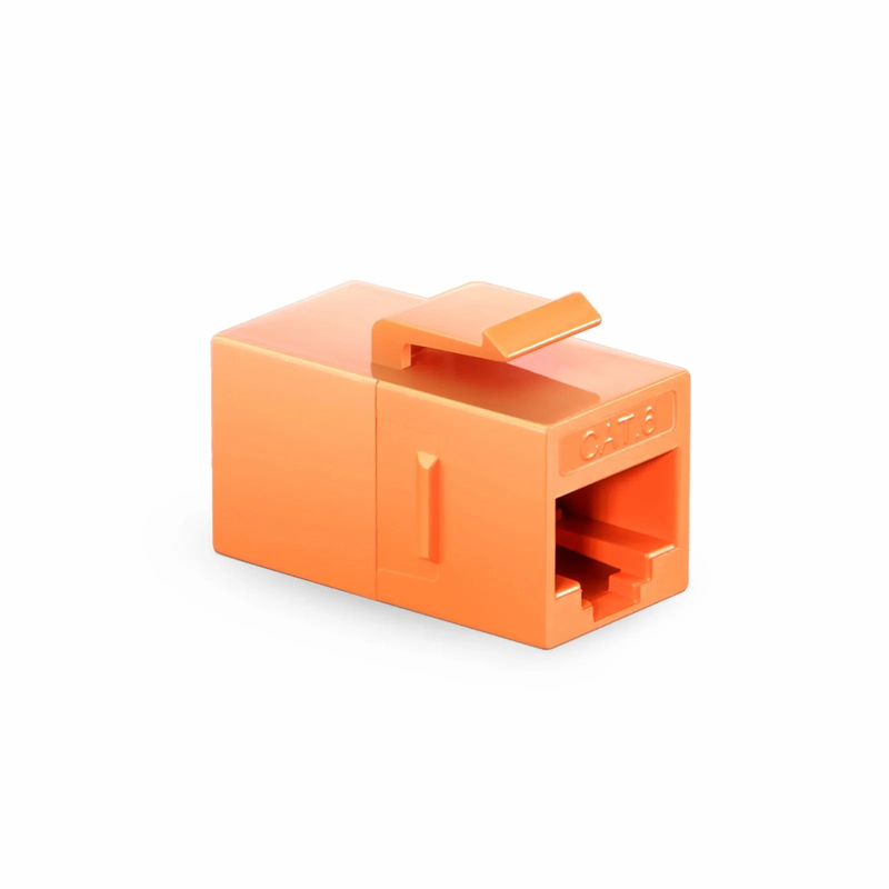 SFPS Cat6 Keystone RJ45 Coupler, Unshielded, Female to Female Insert Inline Coupler - Orange (12pcs/pack) SFPS