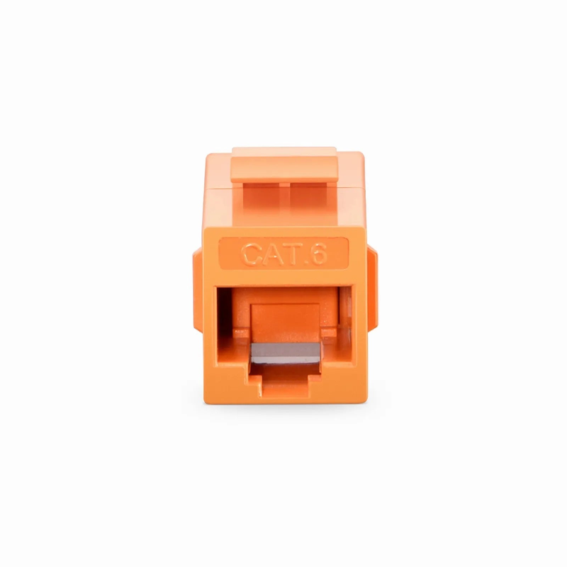SFPS Cat6 Keystone RJ45 Coupler, Unshielded, Female to Female Insert Inline Coupler - Orange (12pcs/pack) SFPS
