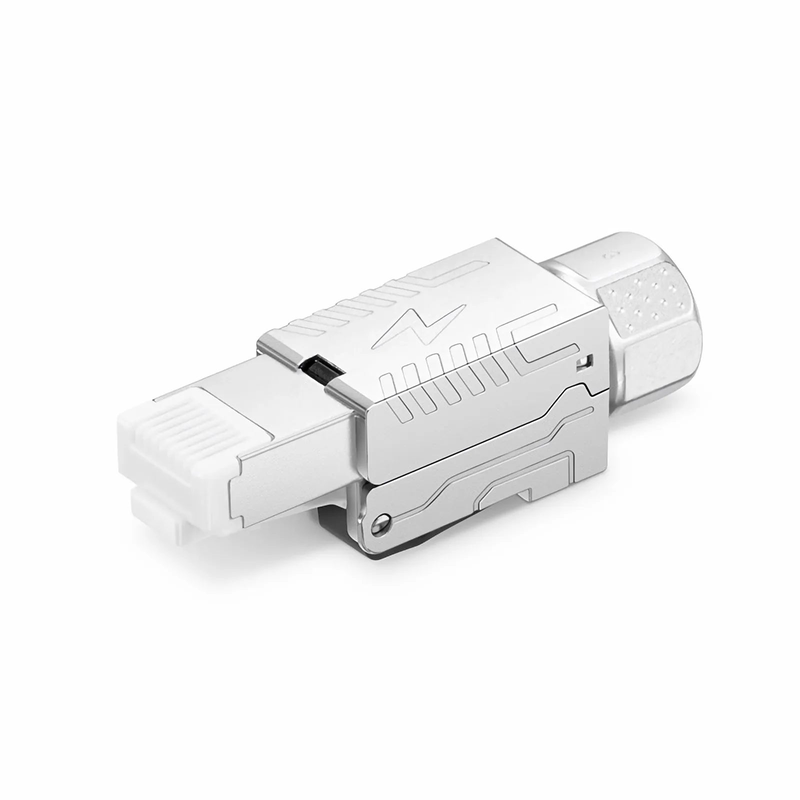 SFPS Cat7 RJ45 Tool-Free Modular Plugs, Shielded Network Connectors for 22~24AWG Twisted Pair Solid or Stranded Cable (10/Pack) SFPS