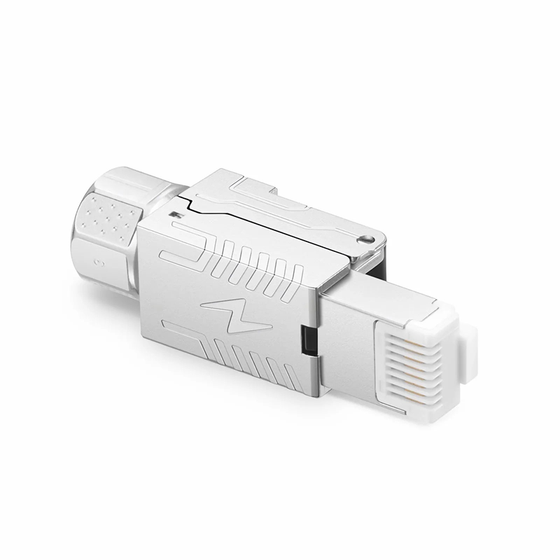 SFPS Cat7 RJ45 Tool-Free Modular Plugs, Shielded Network Connectors for 22~24AWG Twisted Pair Solid or Stranded Cable (10/Pack) SFPS