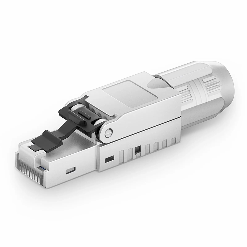 SFPS Cat5e/Cat6/Cat6a RJ45 Tool-Free Modular Plugs, Shielded Network Connectors for 23~26AWG Twisted Pair Solid or Stranded Cable (10/Pack) SFPS