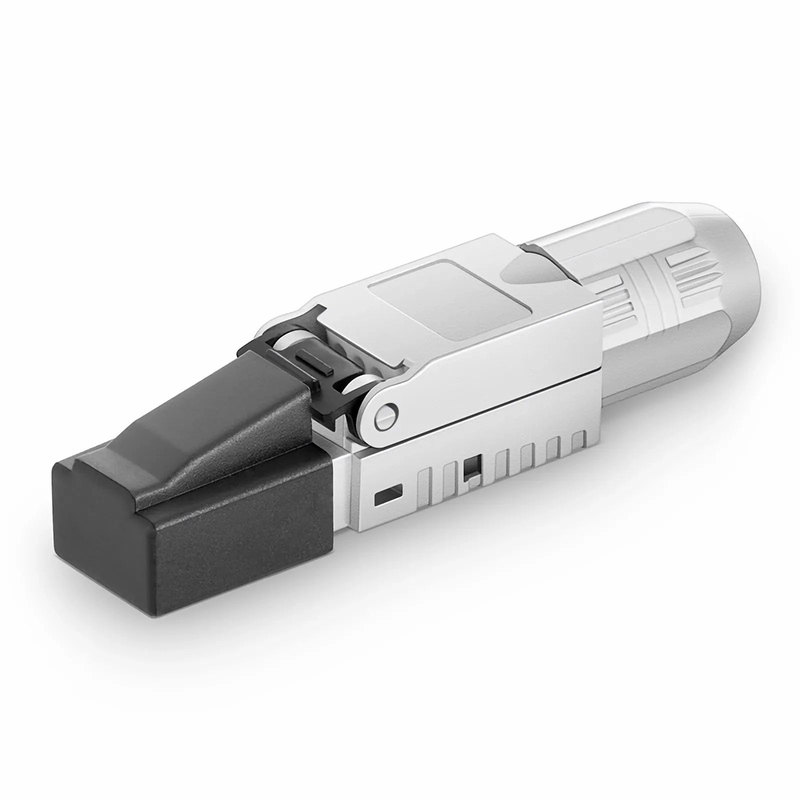 SFPS Cat5e/Cat6/Cat6a RJ45 Tool-Free Modular Plugs, Shielded Network Connectors for 23~26AWG Twisted Pair Solid or Stranded Cable (10/Pack) SFPS