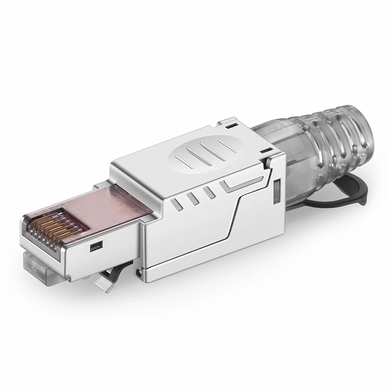 SFPS Cat5e/Cat6/Cat6a RJ45 Tool-Free Field Term Modular Plugs with Pull-tab, Shielded Network Connectors for 23~26AWG Twisted Pair Solid or Stranded Cable (10/Pack) SFPS
