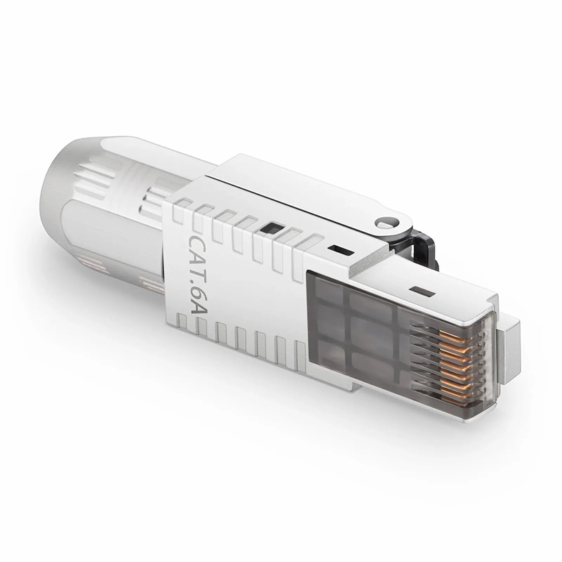 SFPS Cat5e/Cat6/Cat6a RJ45 Tool-Free Modular Plugs, Shielded Network Connectors for 23~26AWG Twisted Pair Solid or Stranded Cable (10/Pack) SFPS