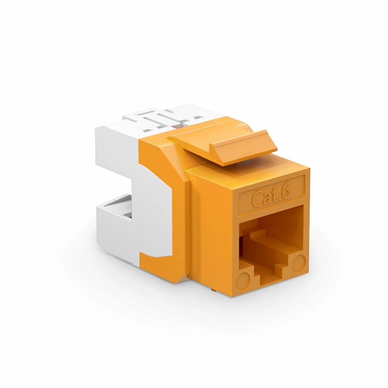SFPS Cat6 RJ45 (8P8C) Unshielded Punch Down Keystone Jack Module, Orange (10 pcs/Pack) SFPS