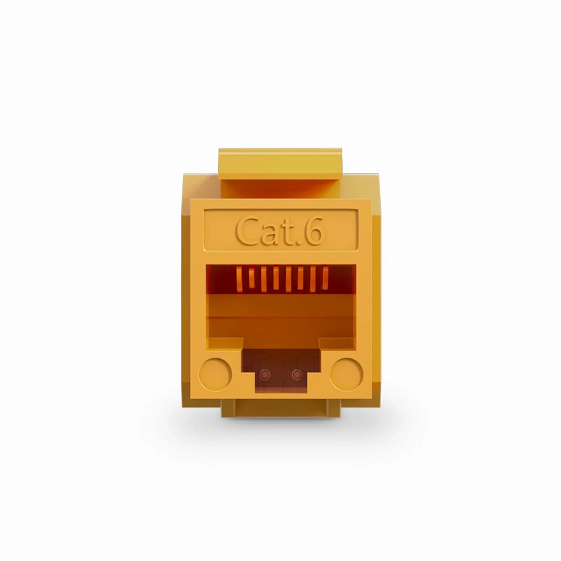 SFPS Cat6 RJ45 (8P8C) Unshielded Punch Down Keystone Jack Module, Orange (10 pcs/Pack) SFPS
