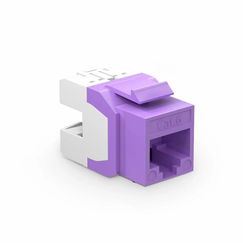SFPS Cat6 RJ45 (8P8C) Unshielded Punch Down Keystone Jack Module, Purple (10 pcs/Pack) SFPS