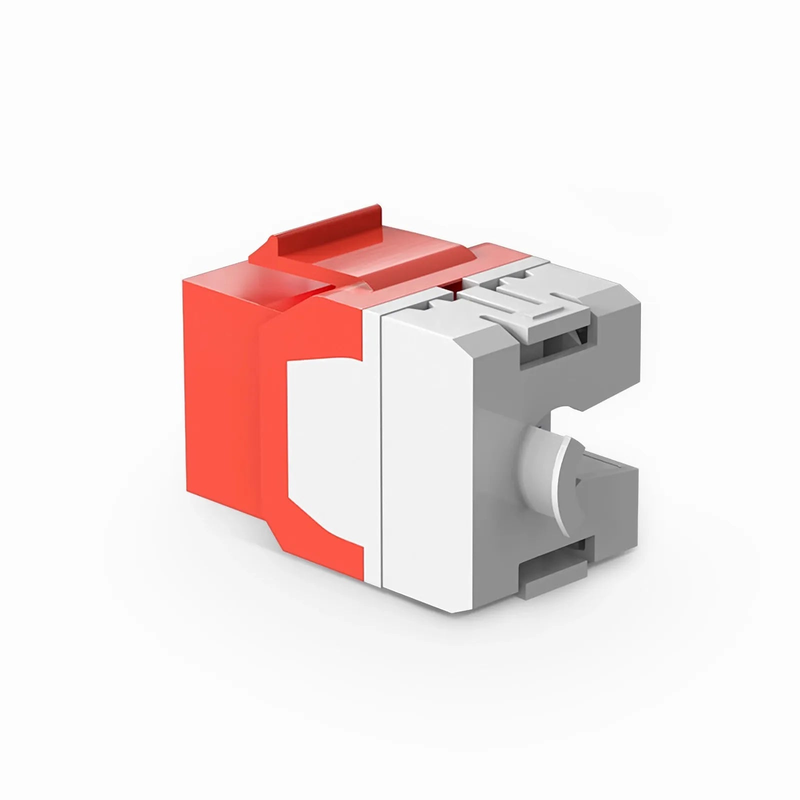 SFPS Cat6 RJ45 (8P8C) Unshielded Punch Down Keystone Jack Module, Red (10 pcs/Pack) SFPS
