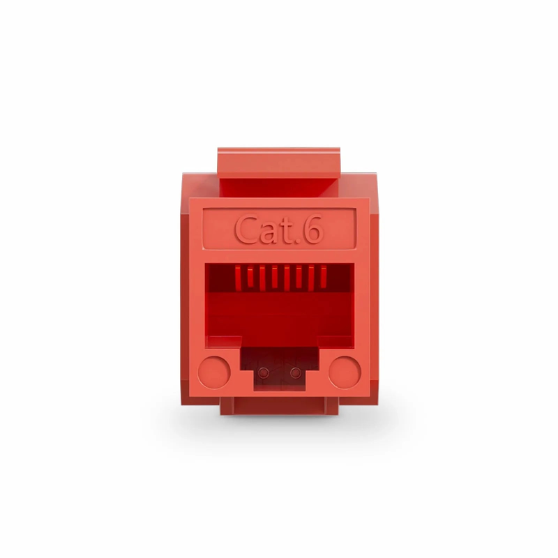 SFPS Cat6 RJ45 (8P8C) Unshielded Punch Down Keystone Jack Module, Red (10 pcs/Pack) SFPS
