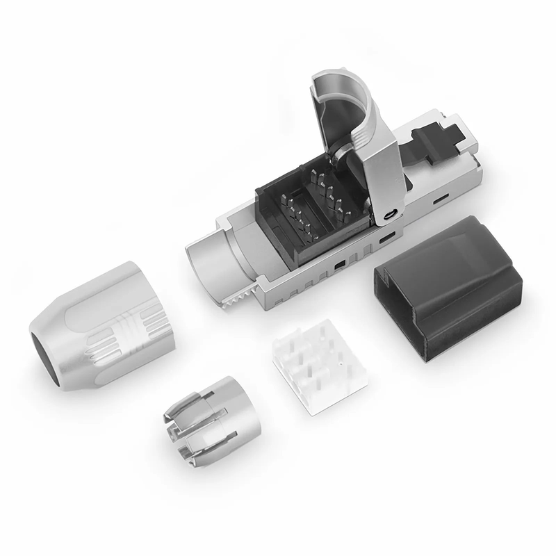 SFPS Cat5e/Cat6/Cat6a RJ45 Tool-Free Modular Plugs, Shielded Network Connectors for 23~26AWG Twisted Pair Solid or Stranded Cable (10/Pack) SFPS