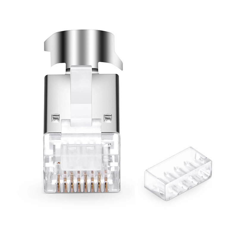 SFPS Cat6 RJ45 Standard Modular Plugs (Two-Piece Suit), Shielded Network Connectors for 23AWG Twisted Pair Solid or Stranded Cable (50/Pack) SFPS
