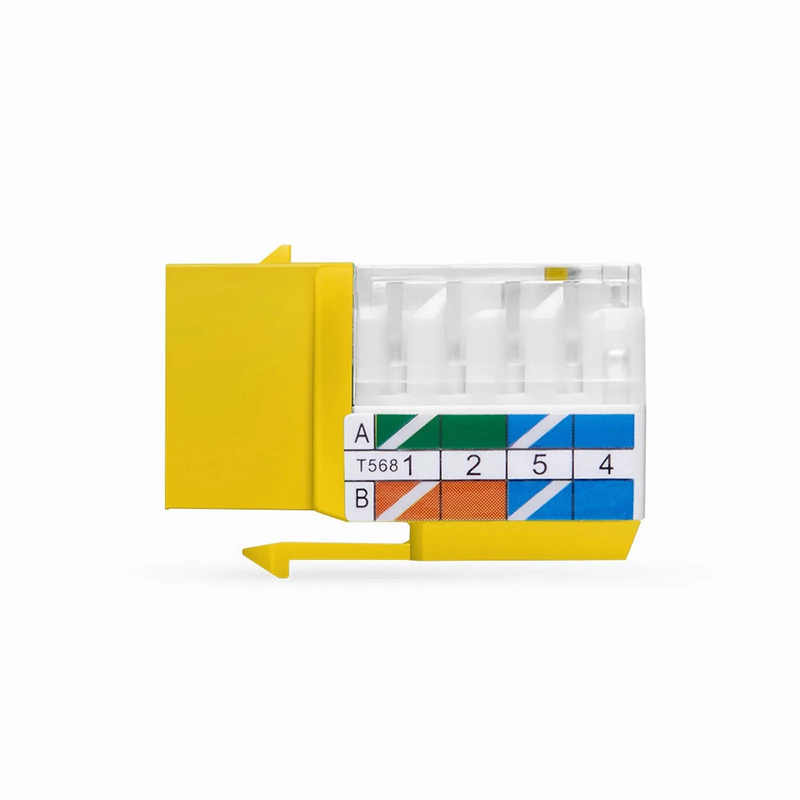 SFPS Cat6 RJ45 (8P8C) Unshielded Punch Down Keystone Jack Module, Yellow, 12Pcs/Pack SFPS