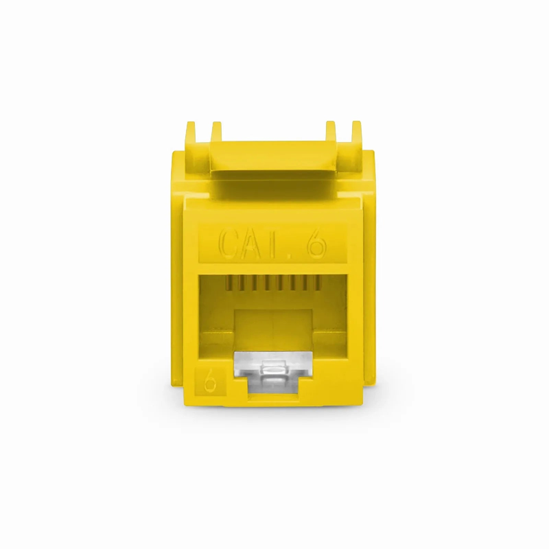 SFPS Cat6 RJ45 (8P8C) Unshielded Punch Down Keystone Jack Module, Yellow, 12Pcs/Pack SFPS