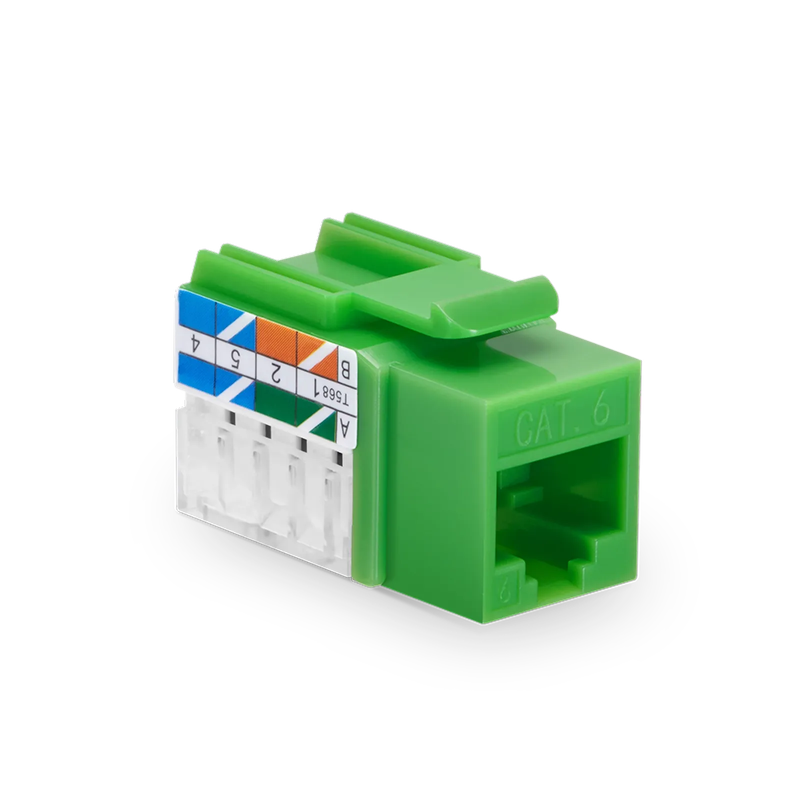 SFPS Cat6 RJ45 (8P8C) Unshielded Punch Down Keystone Jack Module, Green, 12Pcs/Pack SFPS