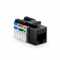 SFPS Cat6 RJ45 (8P8C) Unshielded Punch Down Keystone Jack Module, Black, 12Pcs/Pack SFPS