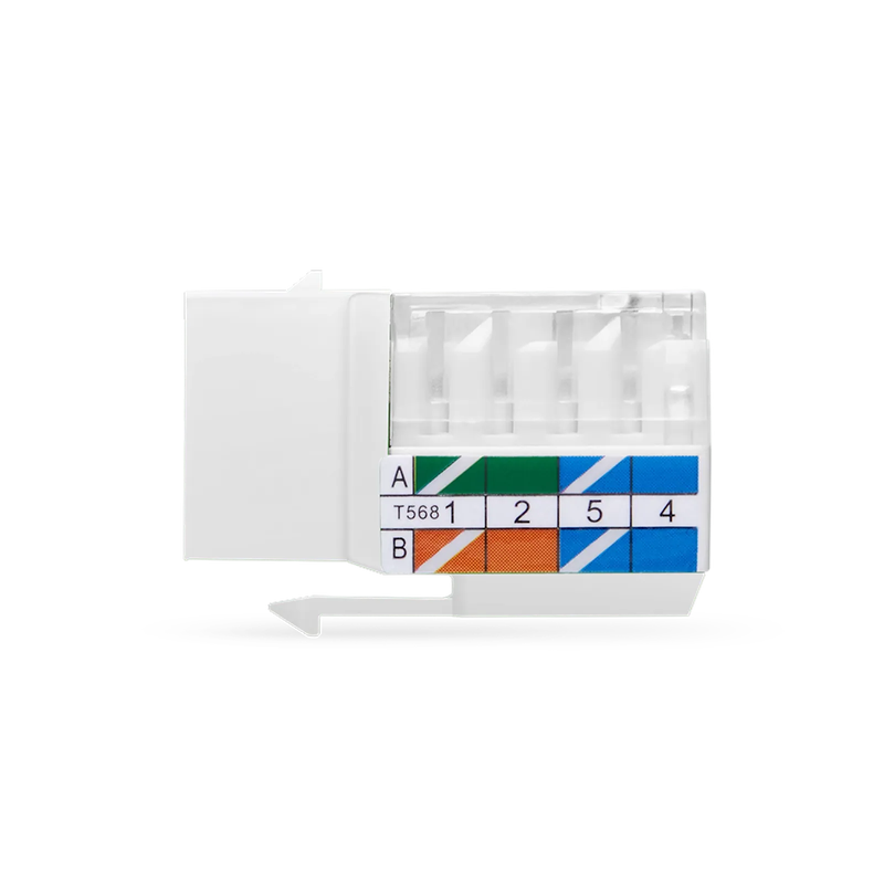 SFPS Cat6 RJ45 (8P8C) Unshielded Punch Down Keystone Jack Module, White, 12Pcs/Pack SFPS