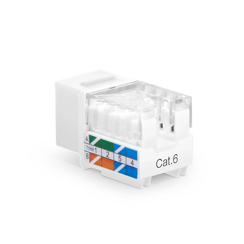 SFPS Cat6 RJ45 (8P8C) Unshielded Punch Down Keystone Jack Module, White, 12Pcs/Pack SFPS
