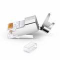 SFPS Cat6a/Cat7 RJ45 Standard Modular Plugs (Two-Piece Suit), Shielded Network Connectors for 23AWG Twisted Pair Solid Cable or Stranded Cable (50/Pack) SFPS