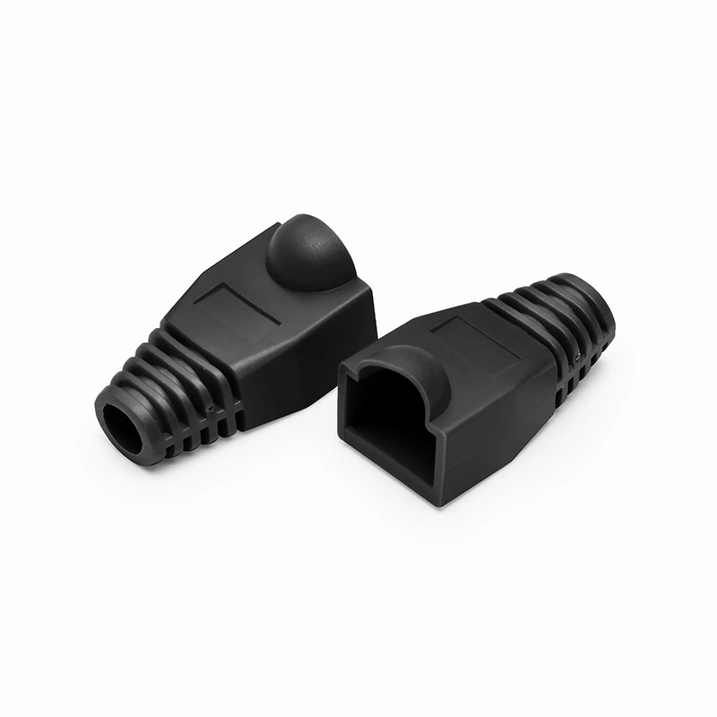 SFPS Cat5e/Cat6 RJ45 Strain Relief Boots, 5.5mm OD for Cat5e UTP 24AWG, Cat5e & Cat6 F/UTP 26AWG Ethernet Network Cable, Black, 50PCS/Pack SFPS