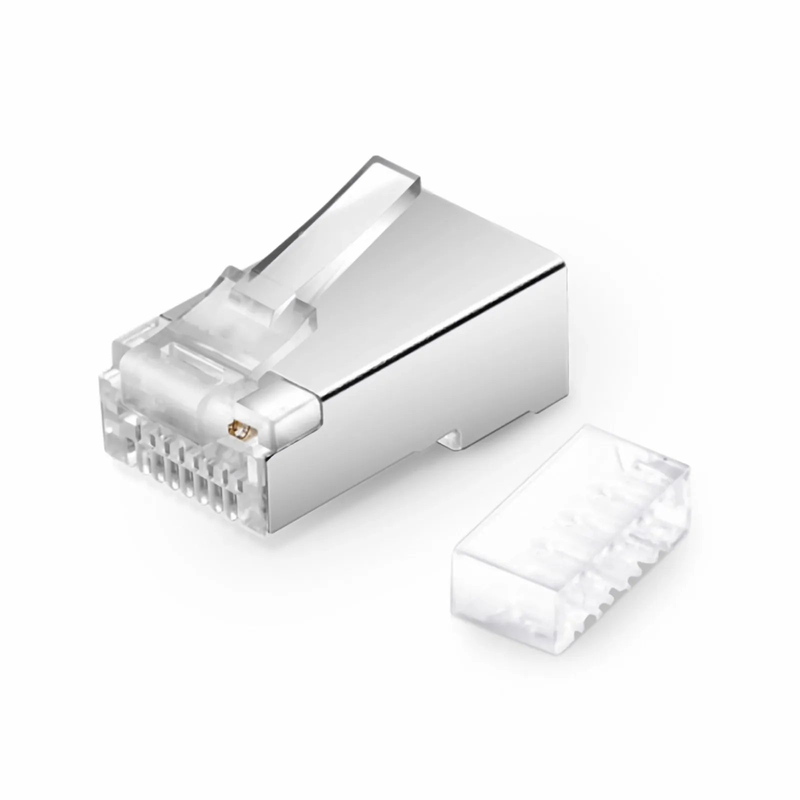SFPS Cat6 RJ45 Standard Modular Plugs (Two-Piece Suit), Shielded Network Connectors for 26AWG Twisted Pair Solid or Stranded Cable (50/Pack) SFPS